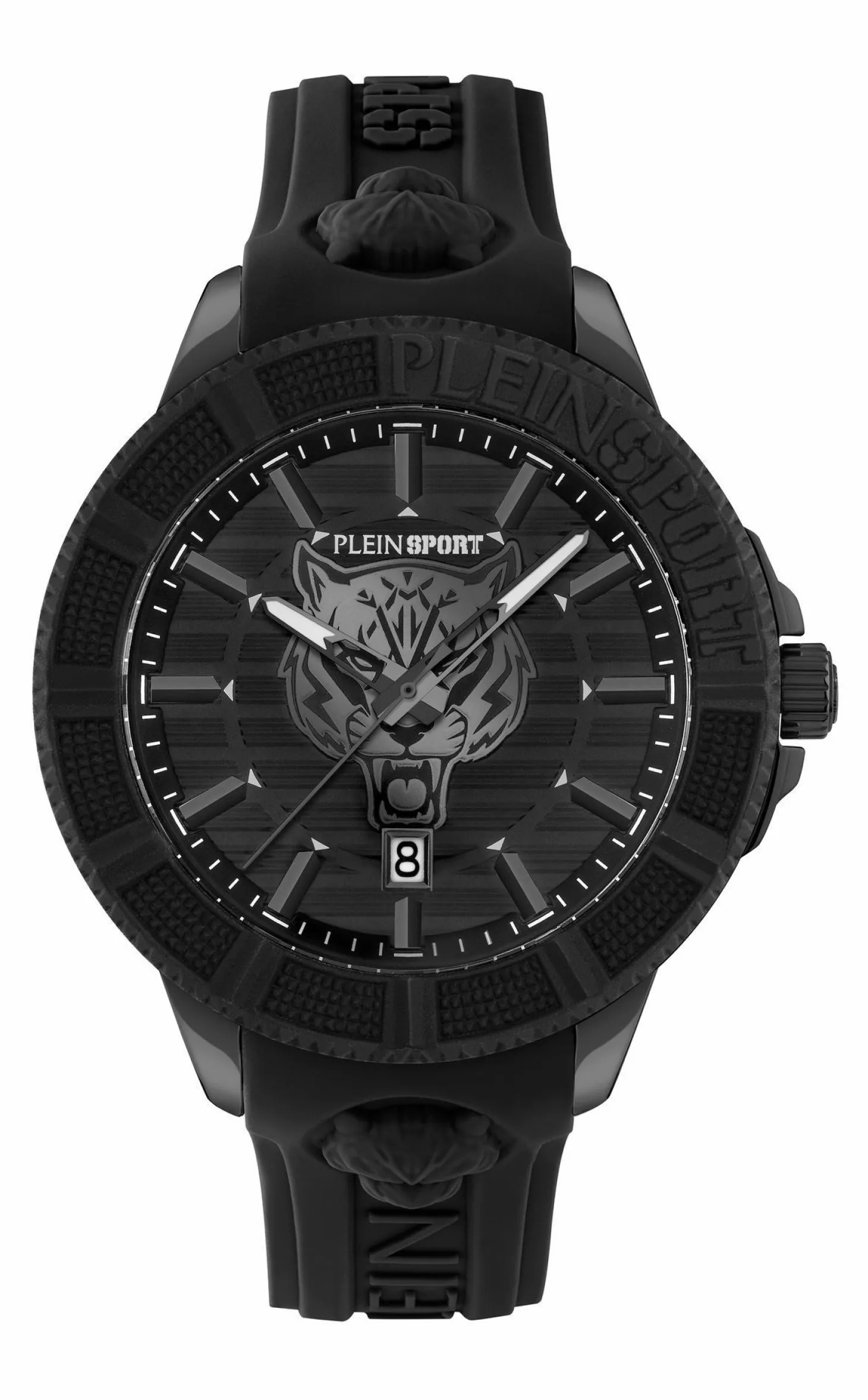 Plein Sport Herren Uhr CITY RUSH PSAEA0424 Schwarz Silikon Edelstahl 45 mm