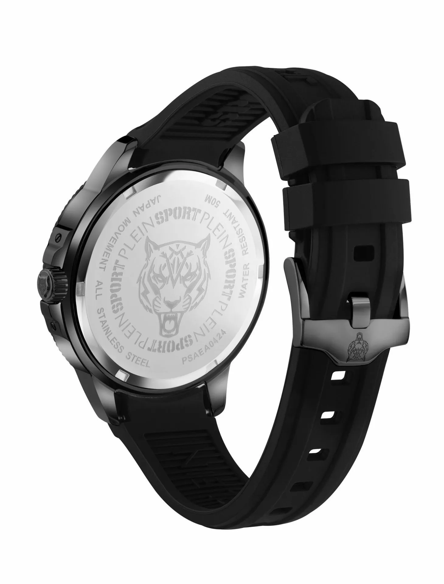 Plein Sport Herren Uhr CITY RUSH PSAEA0424 Schwarz Silikon Edelstahl 45 mm