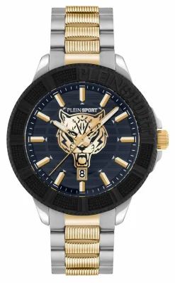 Plein Sport Herren Uhr CITY RUSH PSAEA0824 Blau/Silber/Gold