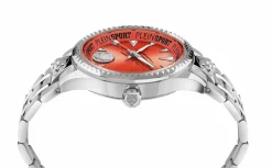 Plein Sport Herren Uhr LINEMAN PS5BA0724 Edelstahl Silber‑Orange 45 mm