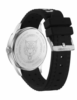 Plein Sport Herren Uhr Lineman PS5BA0124 Silber Schwarz Silikon 45 mm