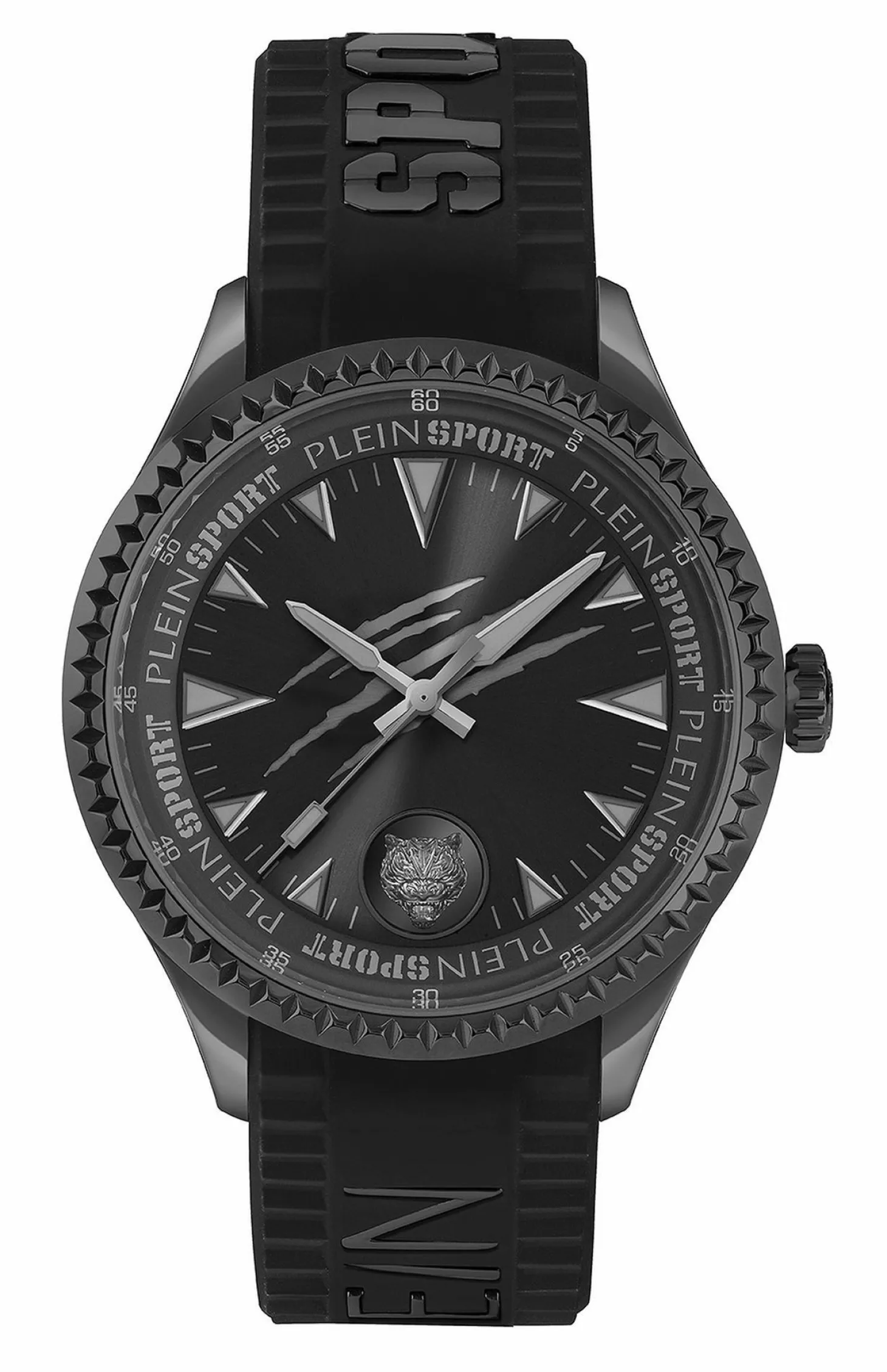 Plein Sport Herren Uhr Lineman PS5BA0424 Schwarz Silikon 45 mm