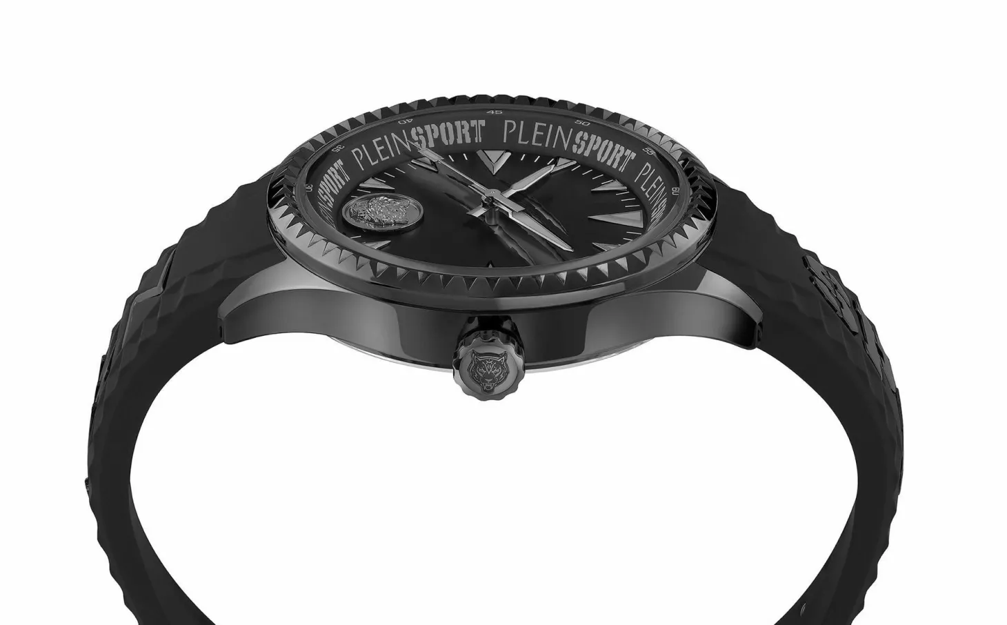 Plein Sport Herren Uhr Lineman PS5BA0424 Schwarz Silikon 45 mm