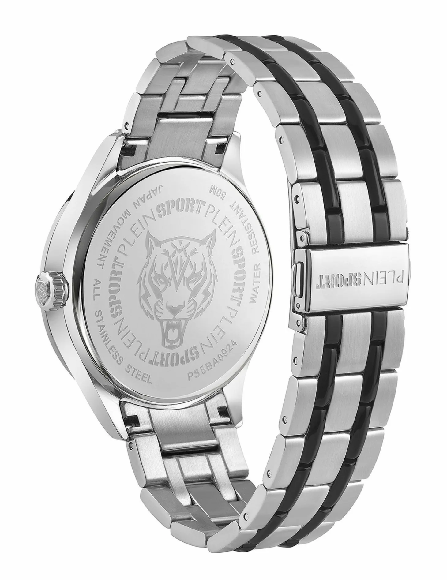 Plein Sport Herren Uhr LINEMAN PS5BA0924 Edelstahl Silber Schwarz 45 mm