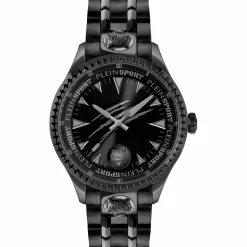 Plein Sport Herren Uhr Lineman PS5BA1124 Edelstahl IP Schwarz 45 mm