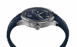 Plein Sport Herren Uhr LINEMAN PS5BA0524 Blau Silikon Edelstahl 45 mm