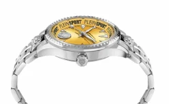 Plein Sport Herren Uhr LINEMAN PS5BA0824 Edelstahl Silber Gelb 45 mm