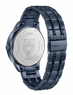 Plein Sport Herren Uhr LINEMAN PS5BA1224 Edelstahl IP Blue 45 mm