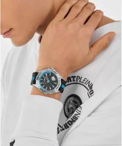 Plein Sport Herren Uhr Rampage PSGDA0224 Blau‑Weiß Silikon 44 mm