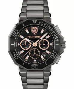 Plein Sport Herrenuhr Titan Chronograph PSAGA0825 Schwarz IP 46 mm