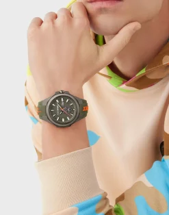 Plein Sport Uhr Herren TIGERMASTER PS7BA0624 Grün / Grau / Silikon