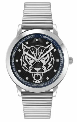 Plein Sport Unisex Uhr Iron Tiger PSKDA0624 Edelstahl Silber‑Schwarz 44 mm