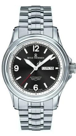 Revue Thommen Armbanduhr Unisex Automatik Airspeed 16040.2437 Schwarz Silber