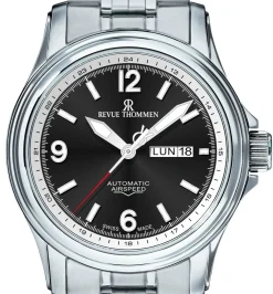 Revue Thommen Armbanduhr Unisex Automatik Airspeed 16040.2437 Schwarz Silber