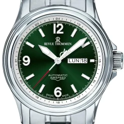 Revue Thommen Armbanduhr Herren Automatikuhr 16040.2434 Grün/Silber