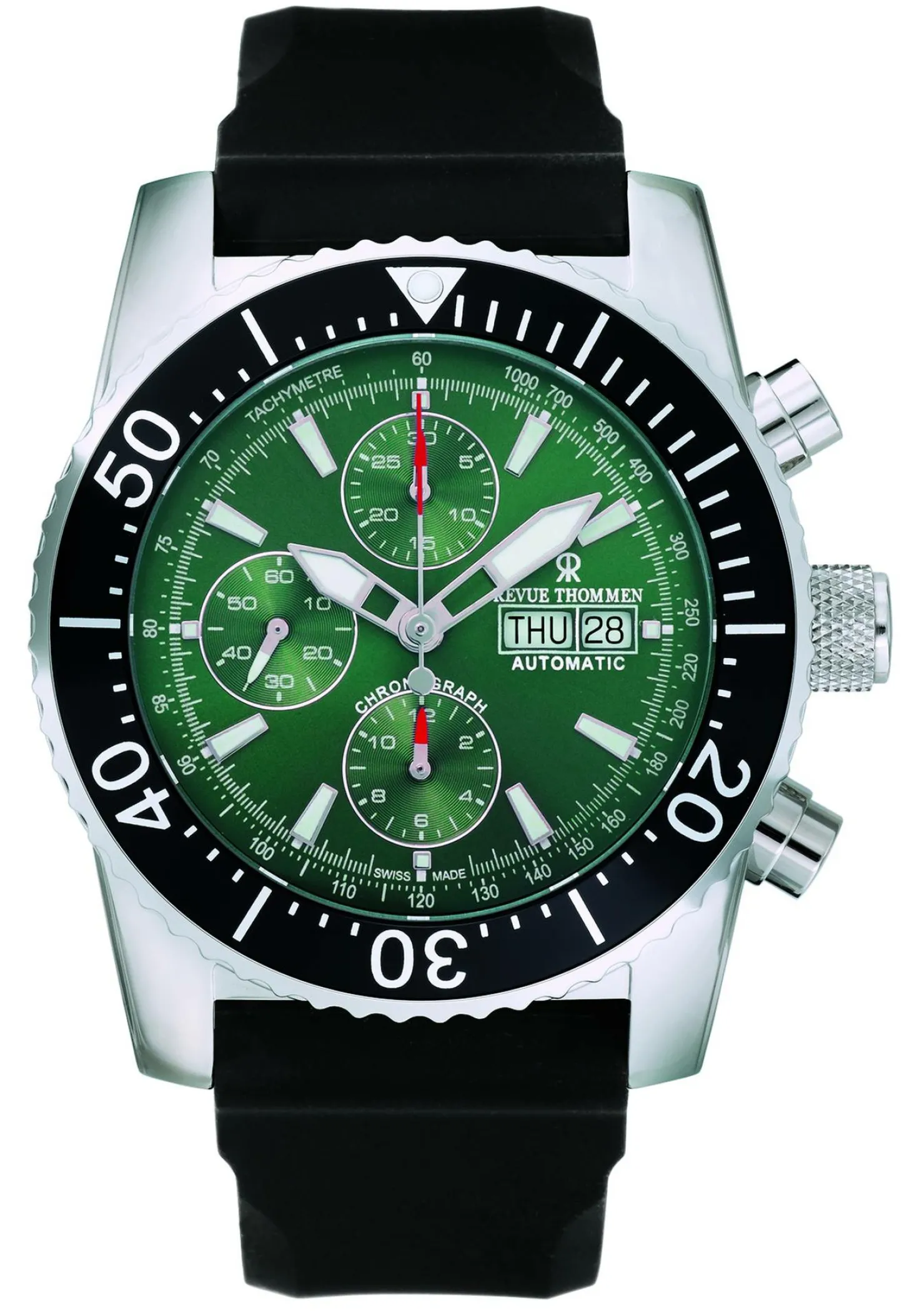 Revue Thommen Herren Armbanduhr Diver 45 mm Armband Silicone 17030.6522