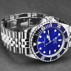 Revue Thommen Herren Armbanduhr Diver Automatic Edelstahlarmband Zifferblatt blau 17571.2228