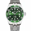 Revue Thommen Herren Armbanduhr Automatik Diver silber, grün 42 mm 17571.2229