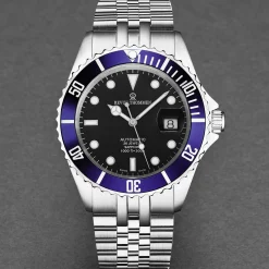 Revue Thommen Herren Schweizer Armbanduhg Taucheruhr Schwarzes Zifferblatt, Edelstahlarmband, Automatikwerk, Diver 17571.2235