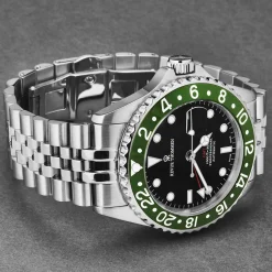 Revue Thommen Schweizer Armbanduhr Taucheruhr GMT Diver Edelstahl Armband 17572.2234