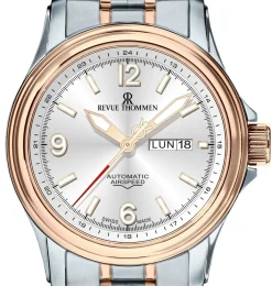 Revue Thommen Uhr Herren Air Speed Xlarge Silber Bicolor 16040.2452