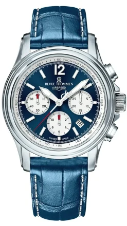 Revue Thommen Uhr Herren Air Speed Xlarge Blau Chronograph 16041.6335