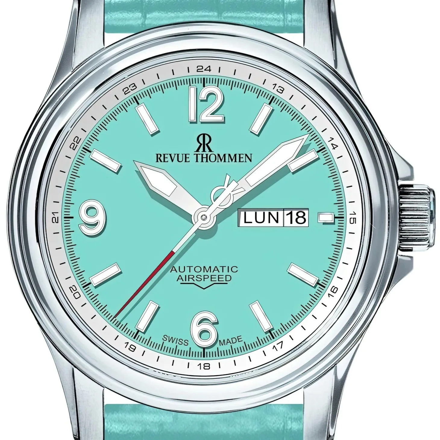 Revue Thommen Uhr Unisex Automatik 16040.2331 Gletscherblau XLarge