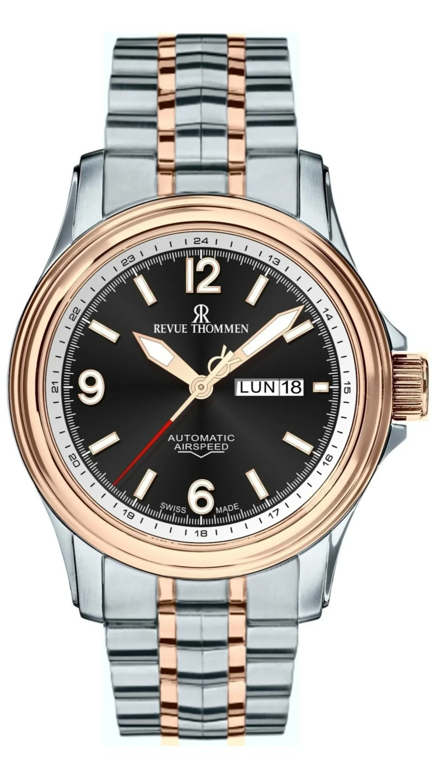 Revue Thommen Automatik Herren Armbanduhr XLarge 16040.2457 Bicolor