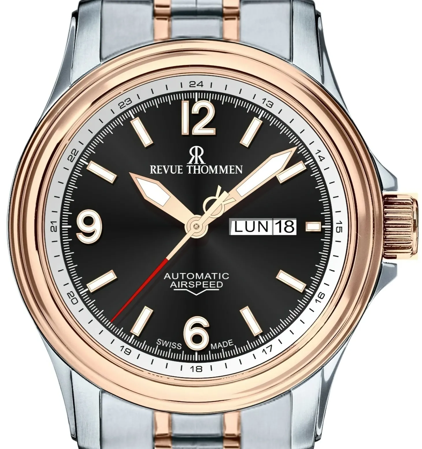 Revue Thommen Automatik Herren Armbanduhr XLarge 16040.2457 Bicolor