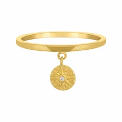 Ring 925 Silber Anhänger Münze vergoldet Sonne Zirkonia 41184880853086