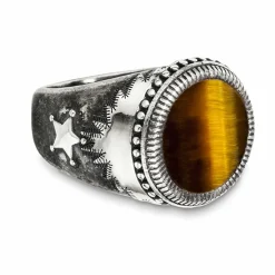 Ring 925 Silber mattiert Tigerauge 41184232407134