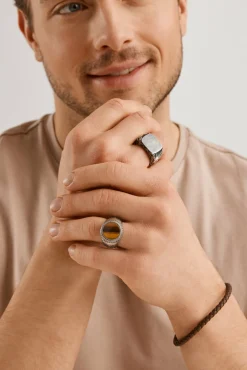 Ring 925 Silber mattiert Tigerauge 41184232407134