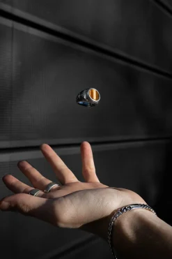 Ring 925 Silber mattiert Tigerauge 41184232407134