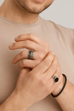 Ring 925 Silber rhodiniert Onyx Asien Motiv 41184482000990