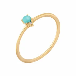 Ring 925 Silber vergoldet Türkis & Weißtopas 41185035616350