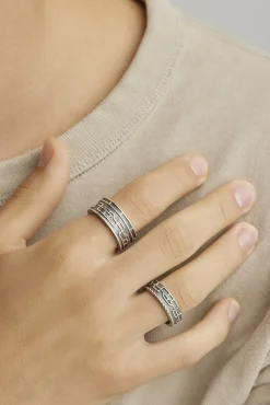 Ring 925/- Sterling Silber oxidiert Linien Japan 41184233619550