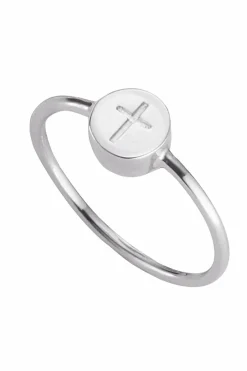 Ring 925/- Sterling Silber rhodiniert Kreuz 41184722944094
