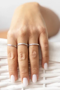 Ring 925/- Sterling Silber rhodiniert Herzen Zirkonia Stacking 41184729694302