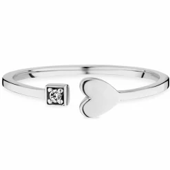 Ring 925/- Sterling Silber rhodiniert Zirkonia Herz 41184479150174
