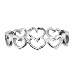 Ring 925/- Sterling Silber rhodiniert Herzen 41184116113502