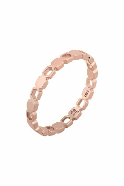Ring 925/- Sterling Silber rosévergoldet Hexagon Cut Outs Stacking 41184741720158