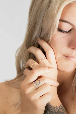 Ring 925/- Sterling Silber rosévergoldet Herz Stacking 41184728023134