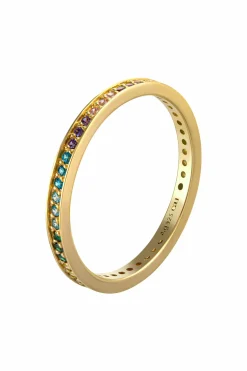 Ring 925/- Sterling Silber vergoldet Zirkonia Rainbow 41184725205086