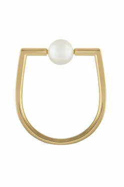 Ring 925/- Sterling Silber vergoldet Perle kantig eckig 41184577257566