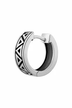 Single Creole 925 Silber matt oxidiert Dreiecke 41185105215582