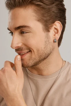 Single Creole 925 Silber matt oxidiert Tattoo Motiv 41185154007134