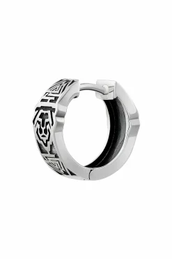 Single Creole 925 Silber matt oxidiert Muster Löwe 41185104265310