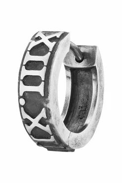 Single Creole 925/- Sterling Silber matt oxidiert 41173383413854