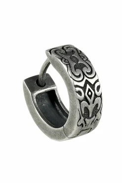 Single Creole 925 Sterling Silber rhodiniert matt oxidiert 41183803146334