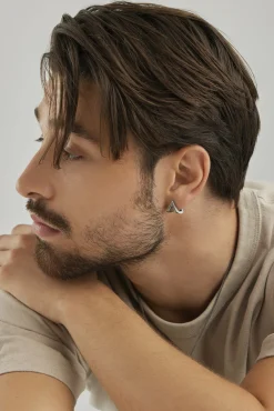 Single Ohrring Silber 925 rhodiniert oxidiert Dreieck 41184516735070